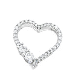 Pendentif cœur en or blanc 14 carats et diamants