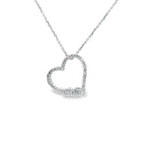 Heart Necklace 14K White Gold Diamonds