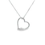 Heart Necklace 14K White Gold Diamonds