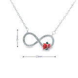 Women 925 Silver Rhodium Infinity ladybug Pendant
