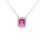 Women 925 Silver Rhodium Red Pendant