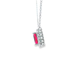 Women 925 Silver Rhodium Red Pendant