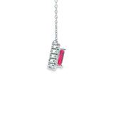 Women 925 Silver Rhodium Red Pendant