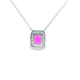 Women 925 Silver Rhodium Red Pendant