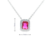 Women 925 Silver Rhodium Red Pendant