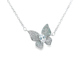 Women 925 Silver Rhodium Butterfly Pendant