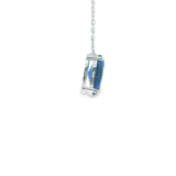 Women 925 Silver Rhodium Blue Stone Pendant