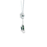 Women 925 Silver Rhodium Double Pendant