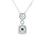 Women 925 Silver Rhodium Double Pendant