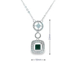 Women 925 Silver Rhodium Double Pendant