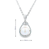 Women 925 Silver Rhodium Pearl Pendant