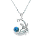 Women 925 Silver Rhodium Unicorn Pendant