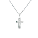 Women 925 Silver Rhodium Small Cross T Pendant