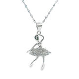 Women 925 Silver Rhodium Ballerina Pendant