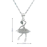 Women 925 Silver Rhodium Ballerina Pendant