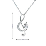Women 925 Silver Rhodium Musical Note Pendant