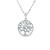 Women 925 Silver Rhodium Tree Pendant