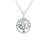 Women 925 Silver Rhodium Tree Pendant
