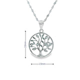 Women 925 Silver Rhodium Tree Pendant