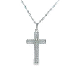 Women 925 Silver Rhodium Cross Pendant-01