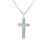 Women 925 Silver Rhodium Cross Pendant-01