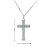 Women 925 Silver Rhodium Cross Pendant-01
