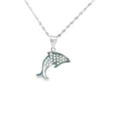 Women 925 Silver Rhodium Dolphin Pendant