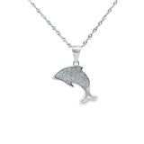 Women 925 Silver Rhodium Dolphin Pendant