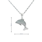 Women 925 Silver Rhodium Dolphin Pendant