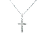 Women 925 Silver Rhodium Cross Pendant-02