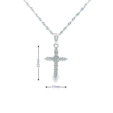 Women 925 Silver Rhodium Cross Pendant-02