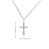 Women 925 Silver Rhodium Cross Pendant-03
