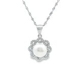 Women 925 Silver Rhodium Pearl Ds Pendant