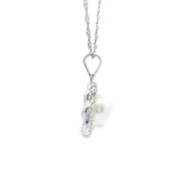 Women 925 Silver Rhodium Pearl Ds Pendant