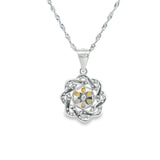 Women 925 Silver Rhodium Pearl Ds Pendant
