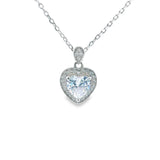 Women 925 Silver Rhodium Heart model Pendant