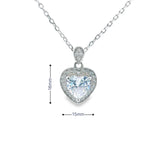 Women 925 Silver Rhodium Heart model Pendant