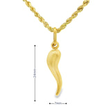 Medium Cornetto Pendant 10K Gold - UniSex