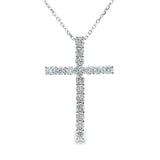 Collier croix en or 14 carats et diamants