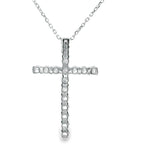 Collier croix en or 14 carats et diamants