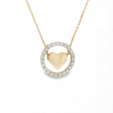 14k Gold Heart Diamond Necklace