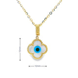 Evil eye Clover Mother of Pearl 10K Gold