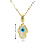 Evil eye Hamsa Mother of Pearl 10K Gold