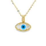 Evil eye Mother of Pearl 10K Gold