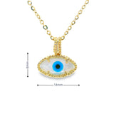 Evil eye Mother of Pearl 10K Gold