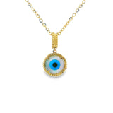Evil eye Round Mother of Pearl 10K Gold