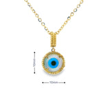 Evil eye Round Mother of Pearl 10K Gold