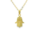 Evil eye Hamza Hand Pendant 10K Gold