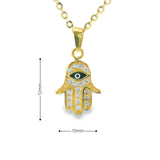 Evil eye Hamza Hand Pendant 10K Gold
