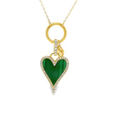 Chaîne Cœur Malachite Or 14K